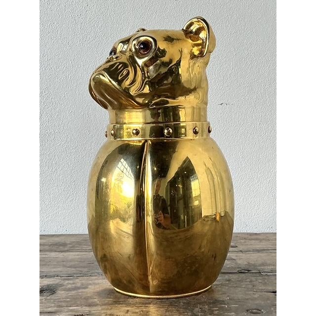 Vintage Italian Brass Frenchie Wine Cooler For Sale - Image 11 of 12