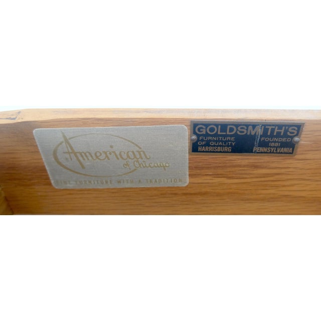 Very Fine Burl Wood Compact One Drawer Tapered Legs 36" Wide Console Table MINT For Sale - Image 9 of 17