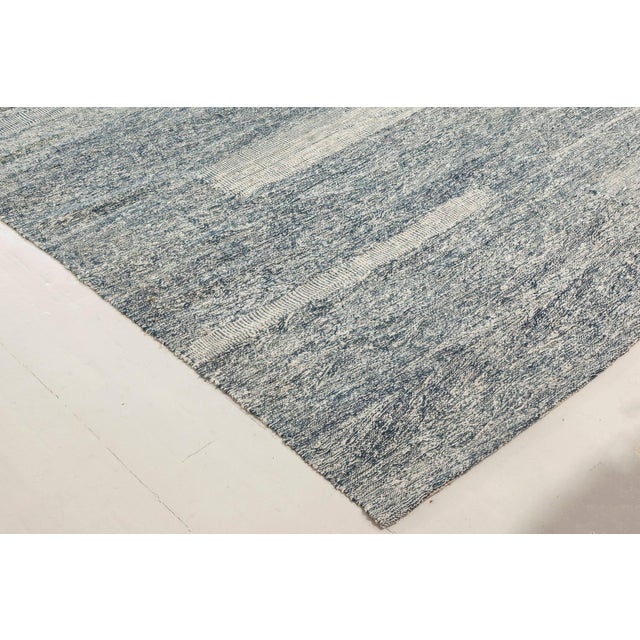Textile Contemporary Blue and White Flat-Weave Wool Rug by Doris Leslie Blau For Sale - Image 7 of 8