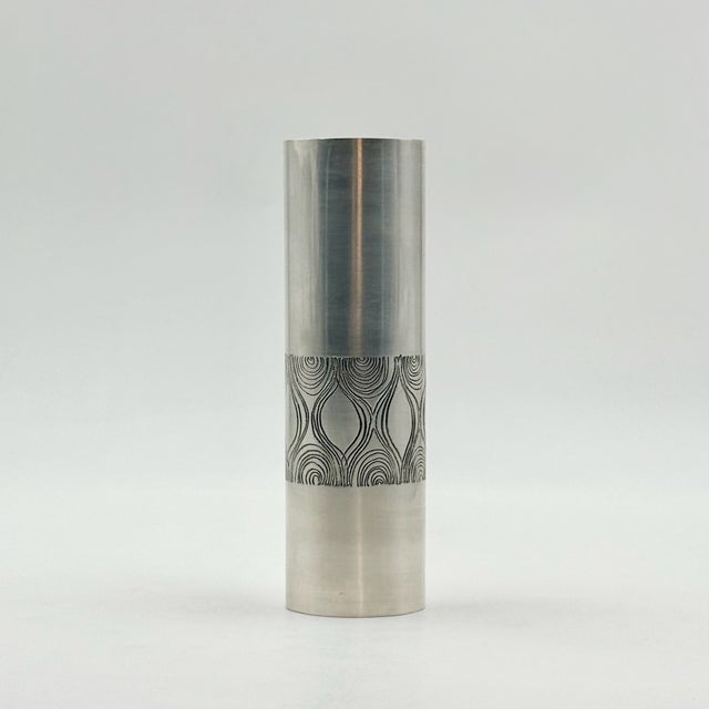 1970s Optical Metal Vase by Atelier Des Orfèvres, Italy, 1970s For Sale - Image 5 of 13