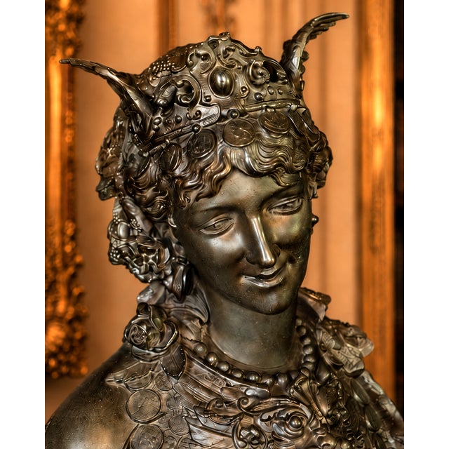 19th C French Oriental Zamak Bust Clock - 1 Pc For Sale - Image 4 of 12