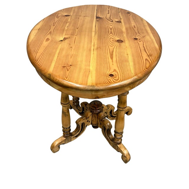 Sienna 19th Century Swedish Pine Oval Pedestal Table For Sale - Image 8 of 10