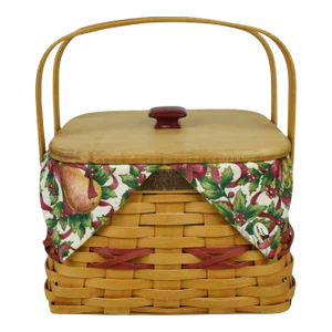 Vintage Longaberger Christmas 2000 Edition Deck the Halls Basket Original Insert and Trays