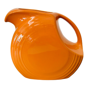 Fiesta Large Disk Pitcher Tangerine Retired Color – Homer Laughlin Usa Vitrified China 67 1/4 Oz Mid-Century Style Serveware