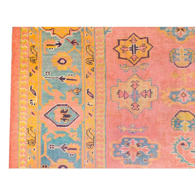 Early 20th Century Early 20th Century Turkish Oushak Rug For Sale - Image 5 of 15
