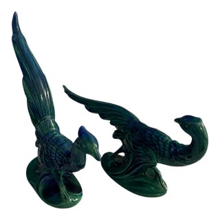 Vintage Mid-Century Modern Ceramic Pheasants - A Pair For Sale