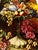 Vintage Persian Tabriz Pictorial Rug, Hand-Knotted Wool & Silk, Fruit & Flowers, Red & Yellow, 2x3 For Sale - Image 4 of 11