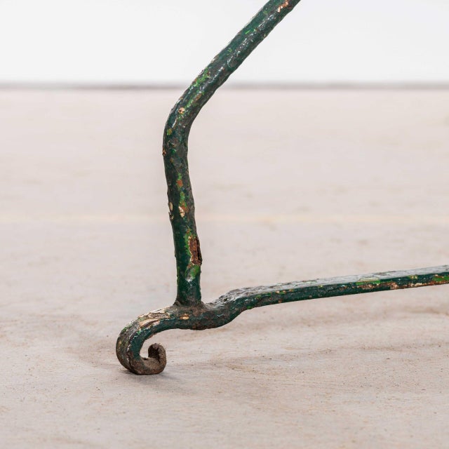 Small French Dark Green Metal Outdoor Gueridon Table, 1950s For Sale - Image 6 of 8