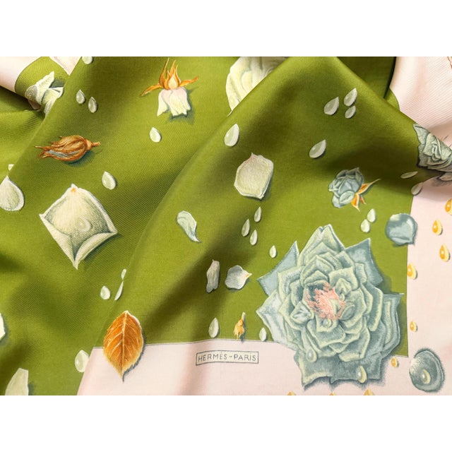 Late 20th Century HERMÈS la ROSÉE Silk Scarf designed by Anne Gavarni 1960 For Sale - Image 5 of 13