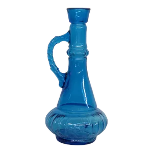 Blue Glass Ky Orb Decanter Liquor Wine Bottle No Stopper Barware Vase