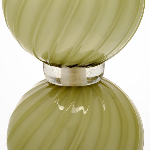 Green Venetian Glass, Classic Globe Lamps, Soft Green, Murano - a Pair For Sale - Image 8 of 9