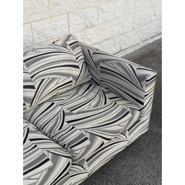 Late 20th-Century Tuxedo Sofas With Abstract Upholstery For Sale - Image 11 of 12