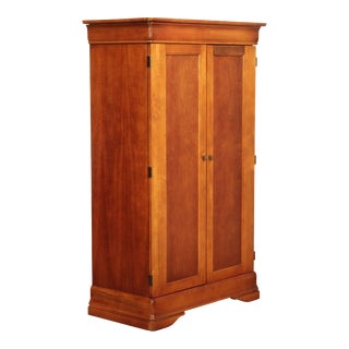 Hooker Furniture French Louis Philippe Style Two-Door Cherry Wardrobe Armoire For Sale