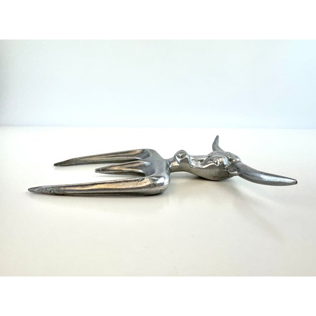 Metal Vintage Cast Aluminum Longhorn Steer Carving & Serving Fork For Sale - Image 7 of 9