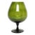 Italian Modernist Empoli Blown Green Glass Optic Balloon Vase For Sale