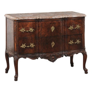 18th C. French Louis XV Marble-Top Commode For Sale