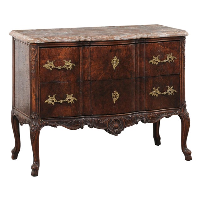 18th C. French Louis XV Marble-Top Commode For Sale