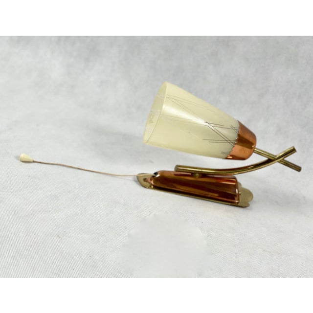 Mid-Century German Copper & Brass Wall Lamp, 1960s For Sale - Image 6 of 9