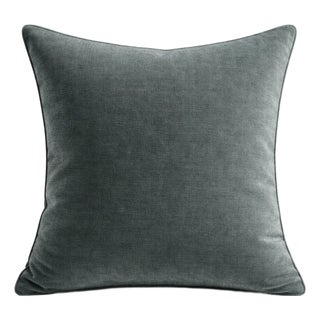 Montage Velvet Pillow Cover in Glacier, 20x20 Pillow For Sale