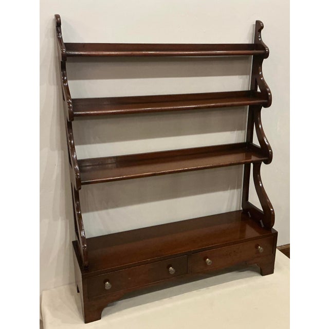 Vintagre Mahogany Bookcase or Display Cabinet W Two Drawers at Base For Sale - Image 4 of 7
