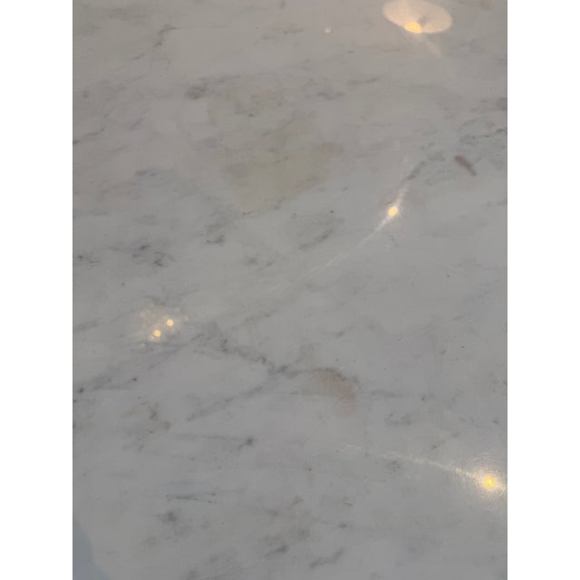 Mid 20th Century Style Marble + Steel Coffee Table For Sale In San Francisco - Image 6 of 12