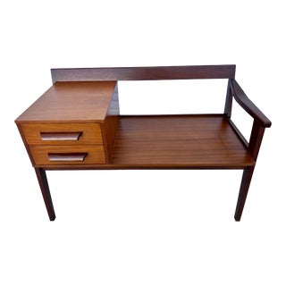 Mid 20th Century Mid Century Modern Teak Chippy Heath Telephone Bench For Sale