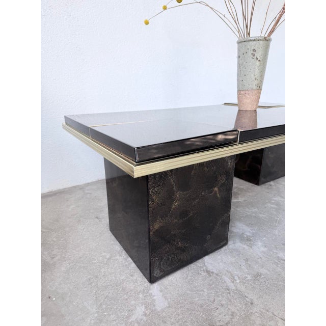 Lacquered and Brass Coffee Table, 1970s For Sale - Image 18 of 18
