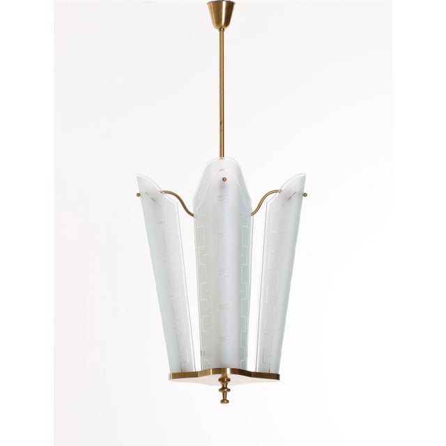 Metal Bo Notini Ceiling Lamp attributed to Glössner, Sweden, 1950s For Sale - Image 7 of 10