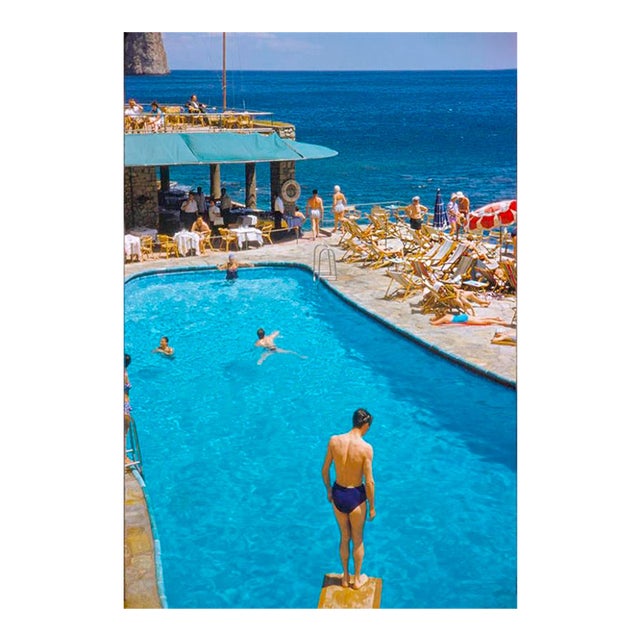 Toni Frissell 'A Pool in Capri' Archival Pigment Print Framed in White For Sale