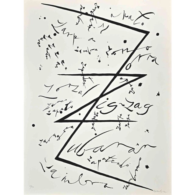 Rafael Alberti, Letter Z, Original Lithograph, 1972 For Sale