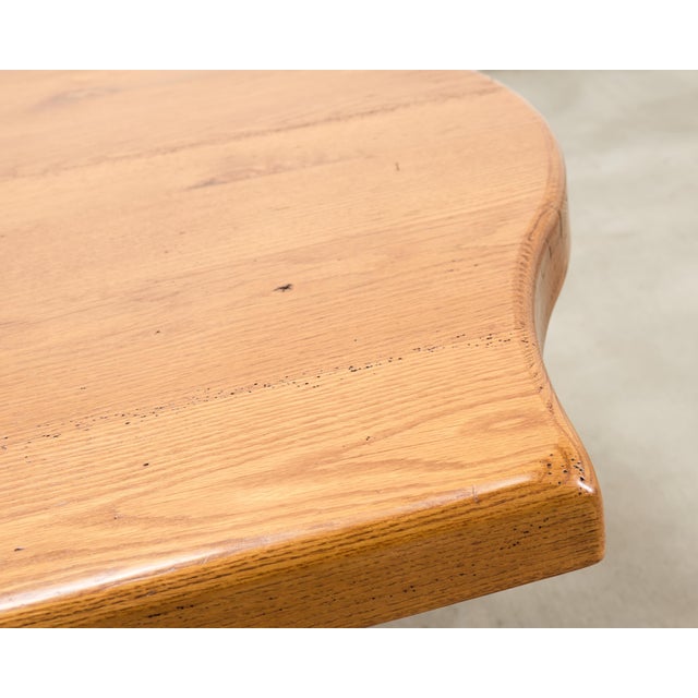 Country French Provincial Oak Farmhouse Trestle Dining Table 8 Ft For Sale - Image 9 of 18