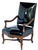 A Unique Vintage Black Patent Leather Side Chair. A French Wood frame with metal tack head detail. Bring a little glamour...