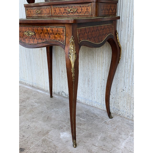 19th Century French Napoleon III Kingwood and Black Ebonized Writing Table 1850s For Sale - Image 11 of 13