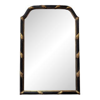 La Barge Regency Style Black & Gold Wall Mirror For Sale
