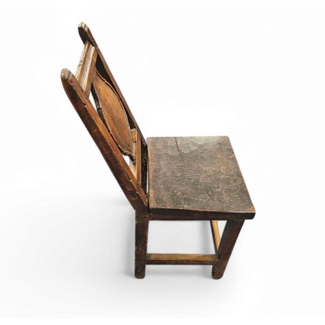 Wood Antique Farmhouse Chair, 1700s For Sale - Image 7 of 9