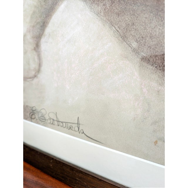 Emilia Castaneda, Female Nude, 1960s, Charcoal Drawing on Paper For Sale - Image 14 of 16