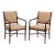 Regency Style Mahogany Bamboo Armchairs With Original Upholstery - A Pair For Sale