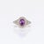 2020s 1.6Ct Purple Sapphire Ring With Natural Diamond Halo: Solid 14k Gold, Size 6.75 For Sale - Image 5 of 11