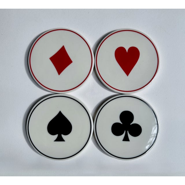 Restoration Hardware Vintage Modern "Ace" Ceramic Coasters, Set of 4 For Sale - Image 4 of 17