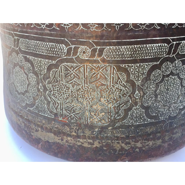 Mid 19th Century 19th Century Mamluk Revival Tinned Copper Calligraphic Basin For Sale - Image 5 of 12