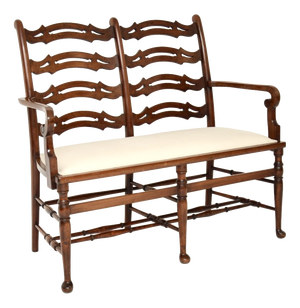 Antique Georgian Ladderback Settee, 1820s