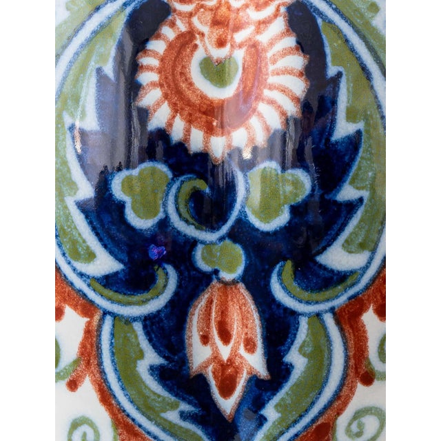 Green Vintage Delft Chinoiserie Table Lamps with Velvet Shades from Royal Tichelaar Makkum, 1940s-1960s, Set of 2 For Sale - Image 8 of 16