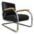 Tubax Armchair in Black Faux Leather For Sale