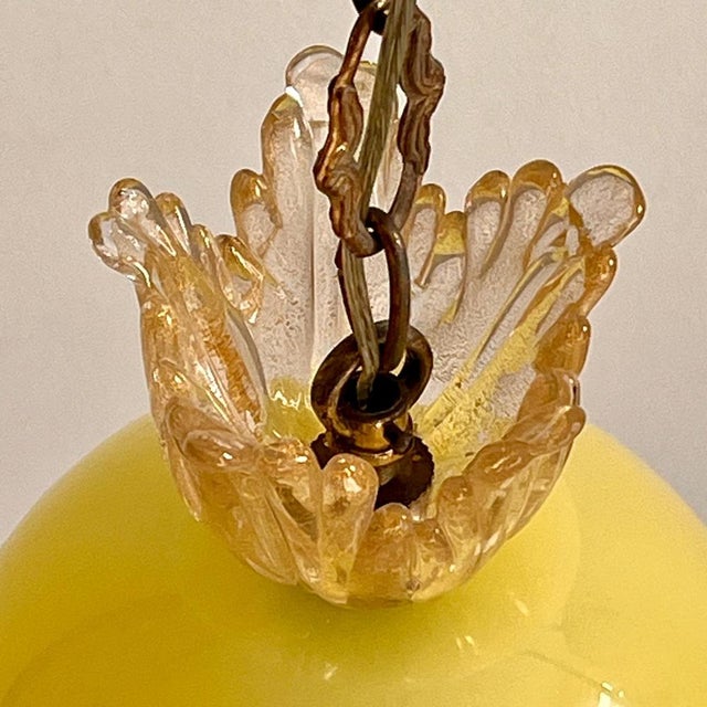 Murano Fazzoletto Pendant Light with Gold Dust by Seguso Vetri d'Arte, 1950s For Sale - Image 4 of 5