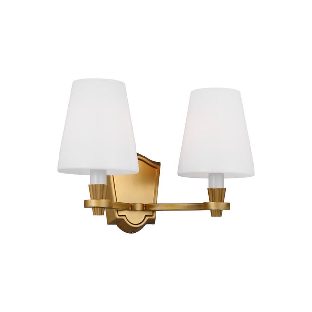 Traditional Alexa Hampton by Visual Comfort Studio Paisley Medium Vanity, Burnished Brass For Sale - Image 3 of 9
