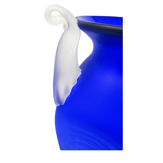 Glass Steven Newell Cobalt Satin Art Glass Vase - 1990s For Sale - Image 7 of 8