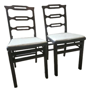 1920s Vintage Louis Rastetter & Sons Wood Folding Chairs - A Pair