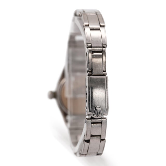 Rolex Vintage Rolex Oysterdate Precision 6406 Steel Cream Dial 1960s 24mm Ladies Watch For Sale - Image 4 of 5