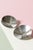 Pair of cool, oversized silver stud earrings from Hans Hansen, in a round concave form that elegantly overlaps. Weight 14...
