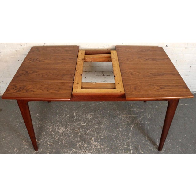 Mid-Century Modern Teak Dining Table With Pullout Leaves For Sale - Image 11 of 13